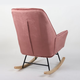 Πολυθρόνα Κουνιστή ArteLibre BERTIE Σάπιο Μήλο Βελούδο/Μέταλλο/Ξύλο 87x72x96cm