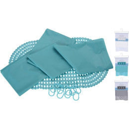 Σετ Κουρτίνα Μπάνιου Με 12 Κρίκους Και Πατάκι 2Τμχ Σε 3 Χρώματα