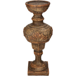 Κηροπήγιο ArteLibre Καφέ Polyresin 12x12x31cm