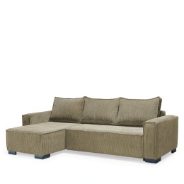 Καναπές Κρεβάτι Γωνιακός ArteLibre HARPER Αναστρέψιμος Μπεζ 271x160x94cm