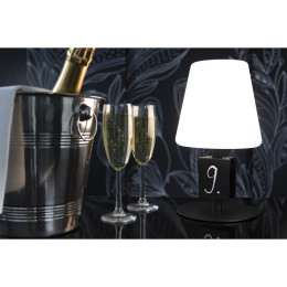 Επιτραπέζιο Φωτιστικό ArteLibre LED Φορητό MICHELLE Με Tag Μαύρο/Λευκό Μέταλλο/Πλαστικό 15.5x15.5x27.5cm