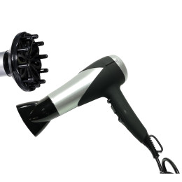 Πιστολάκι Μαλλιών Με 2 Ταχύτητες 3 Επίπεδα Θερμότητας Ασημί/Μαύρο 2000W