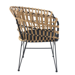 Καρέκλα Κήπου ArteLibre AULIUS Φυσικό/Μαύρο Μέταλλο/Rattan 57x60x78.5cm