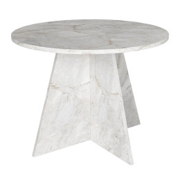Τραπέζι Tailor Megapap Χρώμα Λευκό εφέ Μαρμάρου Ø100x75,7εκ.