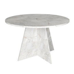Τραπέζι Tailor Megapap Χρώμα Λευκό εφέ Μαρμάρου Ø120x75,7εκ.