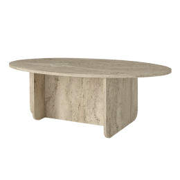 Τραπεζάκι Σαλονιού Ravey Megapap Χρώμα Travertine 120x60x39,6εκ.