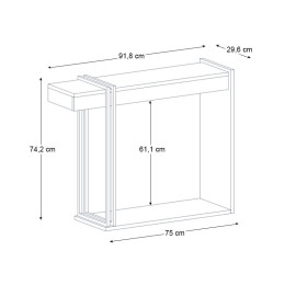 Κονσόλα Desca Megapap Χρώμα Travertine - Sandstone - Χρυσό 91,8x29,6x74,2εκ.