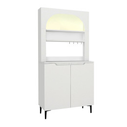 Έπιπλο Κουζίνας με led Melinta 2 Megapap Χρώμα Λευκό 90x40x181,8εκ.