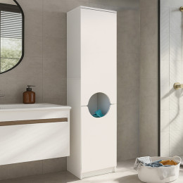 Ντουλάπι με Καλάθι Απλύτων Verga Megapap Χρώμα Λευκό 45x40x180εκ.