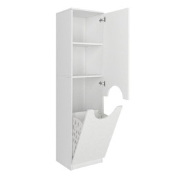 Ντουλάπι με Καλάθι Απλύτων Verga Megapap Χρώμα Λευκό 45x40x180εκ.