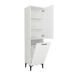 Ντουλάπι με Καλάθι Απλύτων Singa Megapap Χρώμα Λευκό 45x40x180εκ.