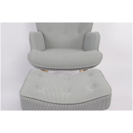 Πολυθρόνα ArteLibre AMARANTHUS Με Υποπόδιο Γκρι 98x70x77cm