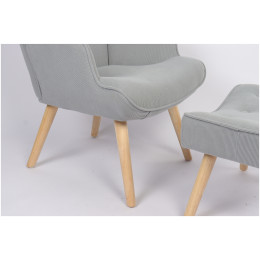 Πολυθρόνα ArteLibre AMARANTHUS Με Υποπόδιο Γκρι 98x70x77cm