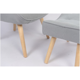 Πολυθρόνα ArteLibre AMARANTHUS Με Υποπόδιο Γκρι 98x70x77cm