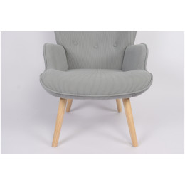 Πολυθρόνα ArteLibre AMARANTHUS Με Υποπόδιο Γκρι 98x70x77cm