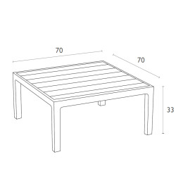 PORTOFINO LOUNGE ΤΡΑΠΕΖΙ TAUPE 70X70X33εκ. ΠΟΛ/ΝΙΟΥ