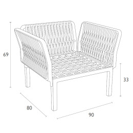 PORTOFINO LOUNGE ΠΟΛΥΘΡΟΝΑ TAUPE/ΜΑΞ. BEIGE(Σ2)ΠΟΛ/ΝΙΟΥ 90X80Χ69εκ.
