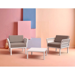 PORTOFINO LOUNGE ΤΡΑΠΕΖΙ WHITE 70X70X33εκ. ΠΟΛ/ΝΙΟΥ