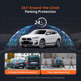 70mai A800se-1 Front & Rear Dash cam 4k w. 3inch Screen set w. Rearview cam - 2160p 140fov