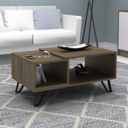 Τραπεζάκι Σαλονιού don Megapap Χρώμα Καρυδί 90x55x44εκ.