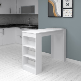 Τραπέζι Μπαρ Deep Megapap Χρώμα Λευκό 120x50x100εκ.