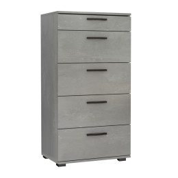 Συρταριέρα Helia Megapap Χρώμα Γκρι Σκυροδέματος 60x44x108εκ.