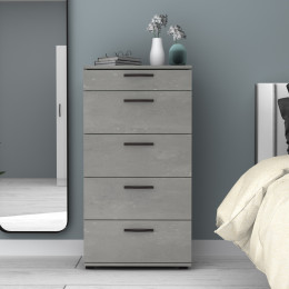 Συρταριέρα Helia Megapap Χρώμα Γκρι Σκυροδέματος 60x44x108εκ.