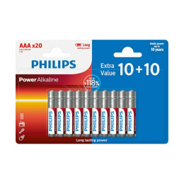 Philips Power Αλκαλικές Μπαταρίες aaa 1.5v 20τμχ - 1150350-0004