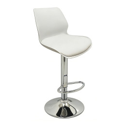 Σκαμπό Μπάρ 2τμχ Bar49 White Pu/Pvc 39X45X102εκ.