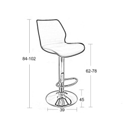 Σκαμπό Μπάρ 2τμχ Bar49 Black Pu/Pvc 39X45X102εκ.