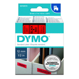 Ταινία Ετικετογράφου Dymo Standard 45017 12 mm x 7 m (Μαύρα Γράμματα σε Κόκκινο Φόντο) (S0720570) (Dymo45017)