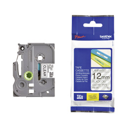 Brother tze-131 Labelling Tape – Black on Clear, 12mm Wide (Tze131) (Brotze131)