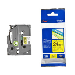Brother tze-651 Labelling Tape Cassette – Black on Yellow, 24mm Wide (Tze651) (Brotze651)