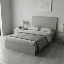 Κρεβάτι Troy Megapap Χρώμα Γκρι Σκυροδέματος 120x200εκ.