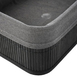 Estia Καλαθι Οργανωσης Bamboo Essentials 24.5x15cm me Επενδυση Μαυρο