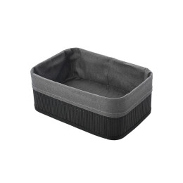 Estia Καλαθι Οργανωσης Bamboo Essentials 30x25cm me Επενδυση Μαυρο