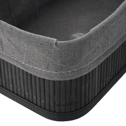 Estia Καλαθι Οργανωσης Bamboo Essentials 30x25cm me Επενδυση Μαυρο