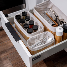 Estia Καλαθι Οργανωσης Bamboo Essentials 24.5x10cm me Επενδυση