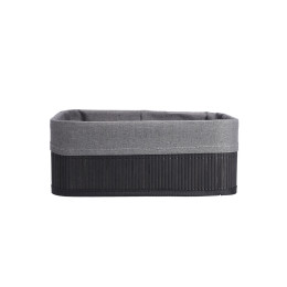 Estia Καλαθι Οργανωσης Bamboo Essentials 30x25cm me Επενδυση Μαυρο