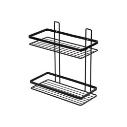 Estia Εταζερα Elegant Μεταλλικη Ισια 2 Θεσεων 27x25x12.5cm Μαυρη