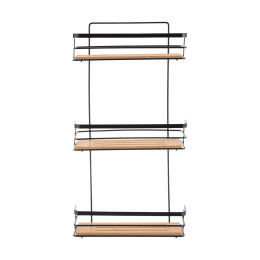 Estia Εταζερα Bamboo Essentials Μεταλλικη Ισια 3 Θεσεων 25.5x10.5x49cm Μαυρη