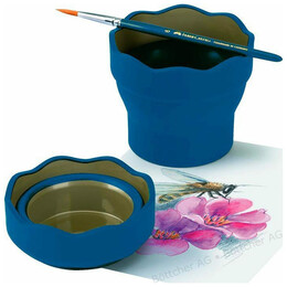 Πτυσσόμενο Ποτηράκι Καθαρισμού Πινέλων Faber-Castell Clic & Go Μπλε 181510