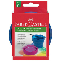 Πτυσσόμενο Ποτηράκι Καθαρισμού Πινέλων Faber-Castell Clic & Go Μπλε 181510