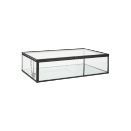 Estia Κουτι Οργανωσης Γυαλινο με Καθρεπτη & Μαυρο Μεταλλικο Πλαισιο 24x14x6cm