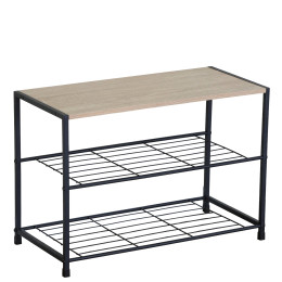 Παπουτσοθήκη ArteLibre JESMOND Δρυς/Μαύρο Μοριοσανίδα/Μέταλλο 63x30x43cm