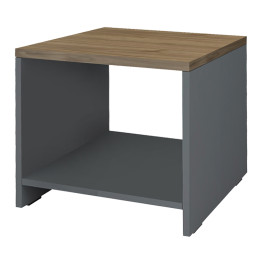 Τραπεζάκι Γραφείου Επαγγελματικό Venturo Megapap Χρώμα Ανθρακί - Καρυδί 60x60x45εκ.