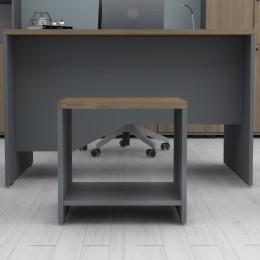 Τραπεζάκι Γραφείου Επαγγελματικό Venturo Megapap Χρώμα Ανθρακί - Καρυδί 60x60x45εκ.