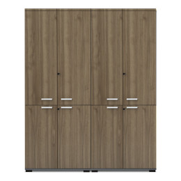 Ντουλάπα Γραφείου με Κλειδαριά Επαγγελματική Venturo Megapap Χρώμα Ανθρακί - Καρυδί 160x40x200εκ.