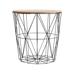 Βοηθητικο Τραπεζακι με Αποθηκευτικο Χωρο Μαυρο