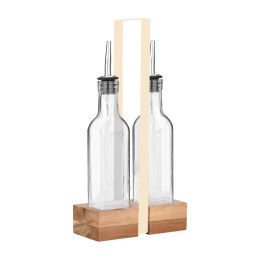 Estia Μπουκαλια για Λαδι /Ξυδι Allure 2x280ml με Ξυλινη Βαση